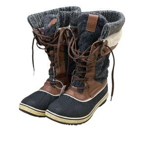 Womens Global Win Snow Boots Lace up Size 8.5